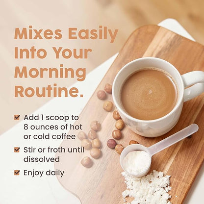 NativePath Keto Coffee Creamer Powder Hazelnut — Keto-Friendly, Non-Dairy & Low Sugar Creamer. Made with Grass-fed Collagen Protein Powder, MCT Oil & Monk Fruit. Soy & Gluten Free (7.6OZ)