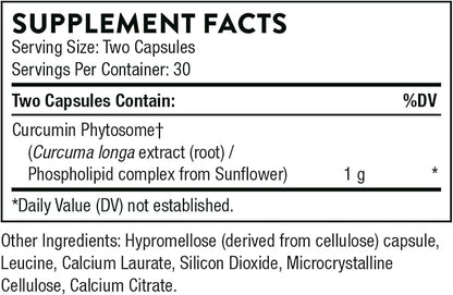 THORNE Curcumin Phytosome 1000 mg (Meriva) 60 Capsules 30 Servings