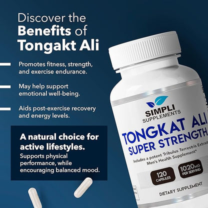 200:1 Longjack Tongkat Ali for Men and Women | Natural Supplement with Tribulus Terrestris for Energy, Stamina, and Hormonal Balance | 120 Capsules for Overall Wellness Support