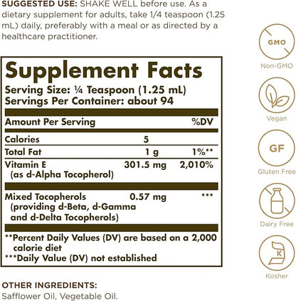 Solgar Liquid Vitamin E (without dropper) 4 fl 94 Servings