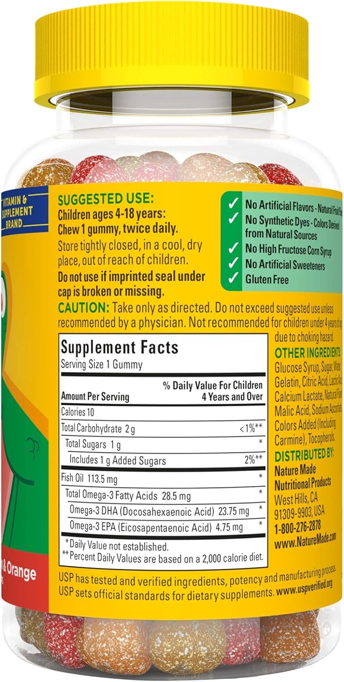 Nature Made Kids First Fish Oil 80 Count 28.5 mg Omega-3s† (Packaging