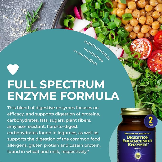 HEALTHFORCE SUPERFOODS Digestion Enhancement Enzymes 120 Vegan 2)