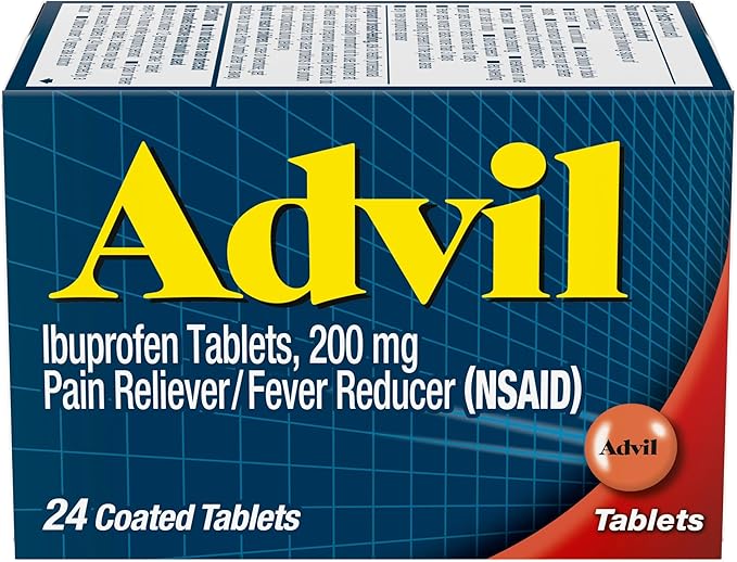 Advil Pain Reliever and Fever Reducer, 200mg for 24 Coated
