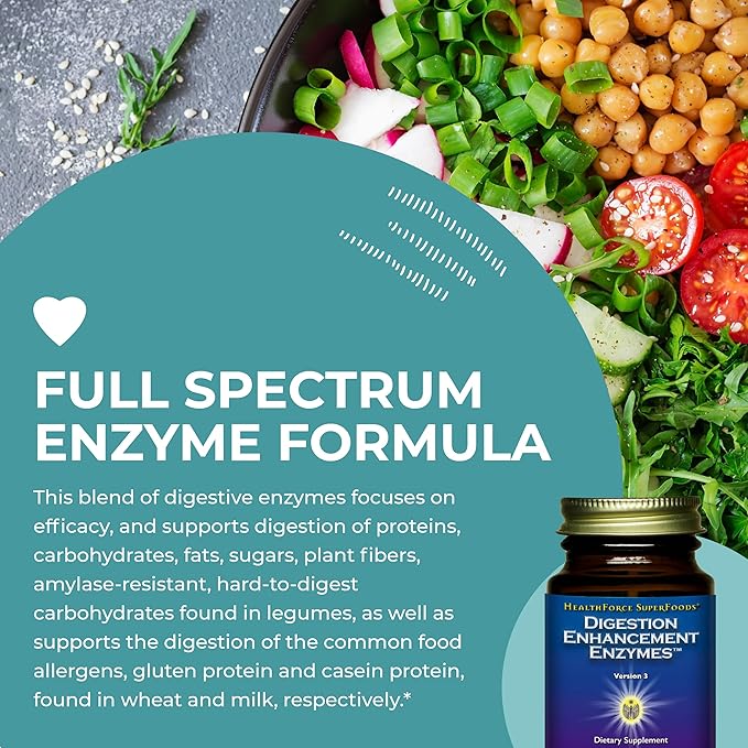 HEALTHFORCE SUPERFOODS Digestion Enhancement Enzymes 60 Vegan