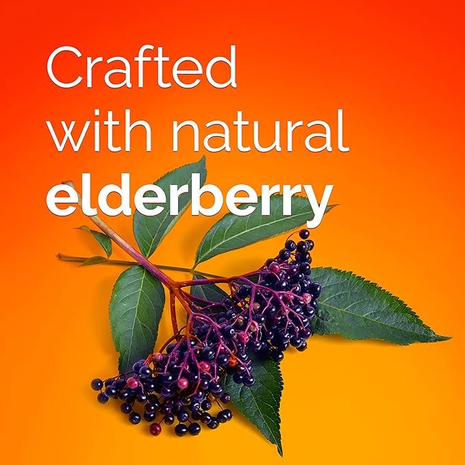 Emergen-C Elderberry Fizzy Drink Mix, Elderberry Immune Support, Natural Flavors, With High Potency Vitamin C, 18 Count
