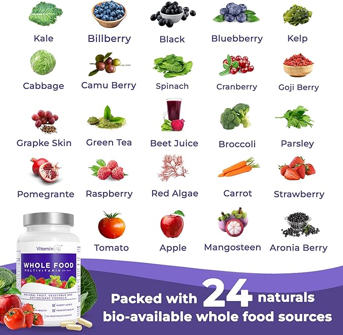 Whole Food Multivitamin for Men (120 B6, C, D3, E