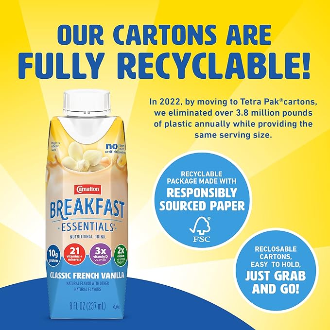Carnation Breakfast Essentials Ready-to-Drink, Classic French 8 FL 24)