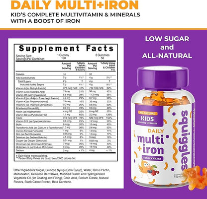 Kids Multivitamin + Iron Gummies 100ct.