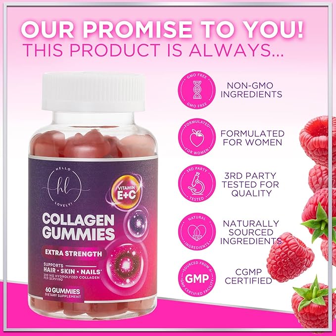 Collagen Peptides Gummies for Women & Men 60 Gummies