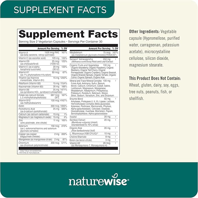 NatureWise Multivitamin for Men + Stress 60 Capsules[1-Month Capsules[1-Month Supply]