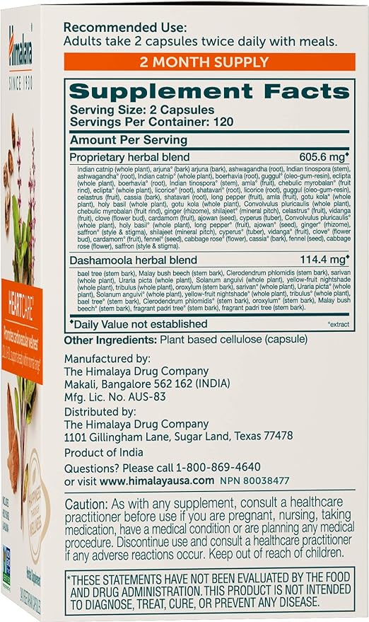 Himalaya HeartCare, Cholesterol & Blood Pressure 720mg, 240 240 Capsules, 2 Month