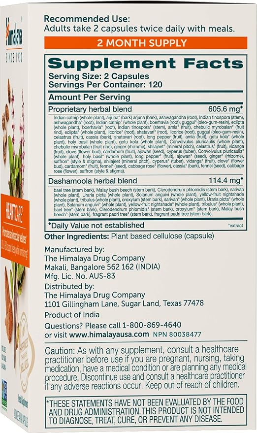Himalaya HeartCare, Cholesterol & Blood Pressure 720mg, 240 240 Capsules, 2 Month