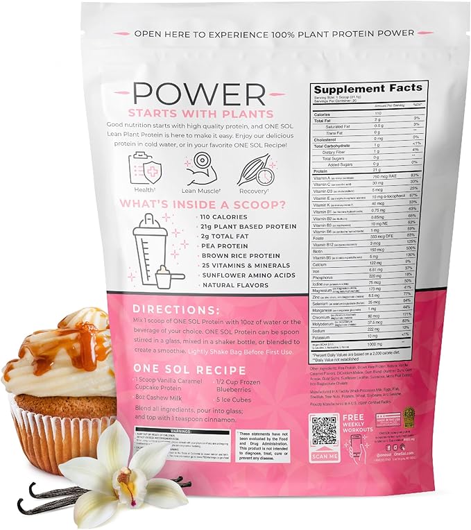 One Sol Protein Powder, Lean & 100% Plant-Based