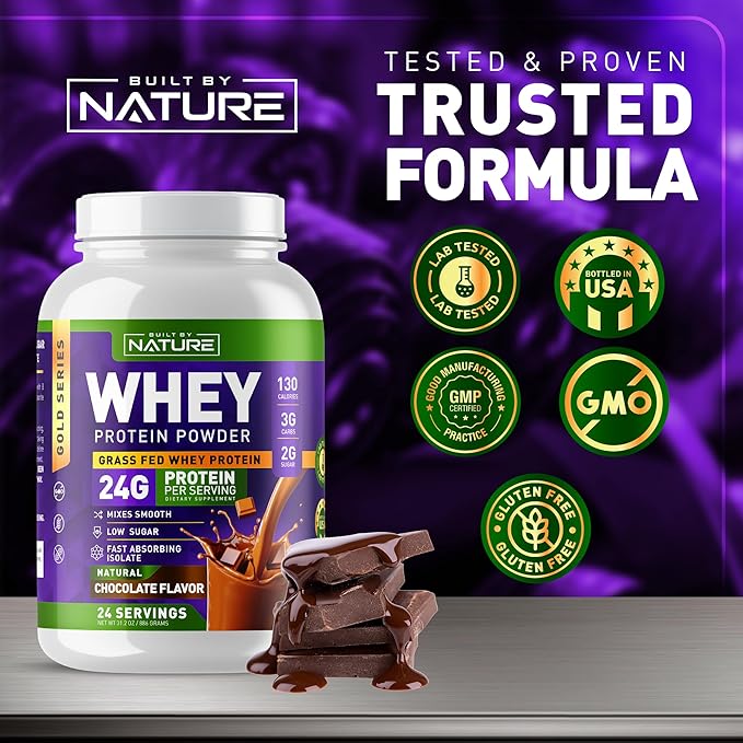 Whey Protein Powder 100% Pure 24g Protein, 24 Servings