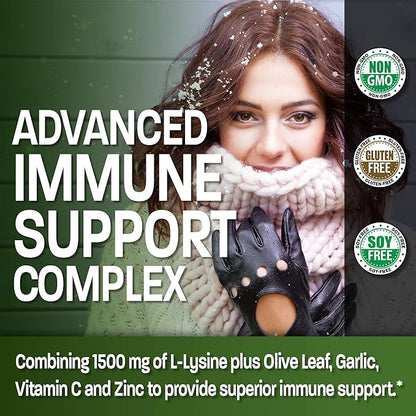 Bronson L-Lysine Defense Immune Support Complex 1500 MG 90 Vegetarian