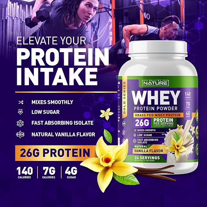 Whey Protein Powder 100% Pure 26g Protein, 24 Servings