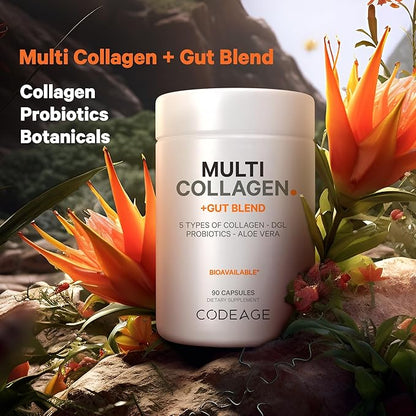 Codeage Multi Collagen + Gut Blend 1, 2, 2, 3, 3, 5 5 & 10 – 90 Capsules