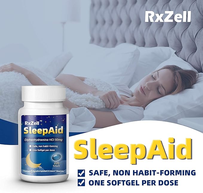 Sleep Aid, Diphenhydramine HCl 50mg, 220 Softgels