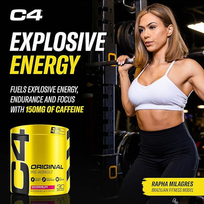 Cellucor C4 Original Pre Workout Powder Watermelon Sugar Free Preworkout Energy Supplement for Men & Women 150mg Caffeine + Beta Alanine + Creatine 30 Servings