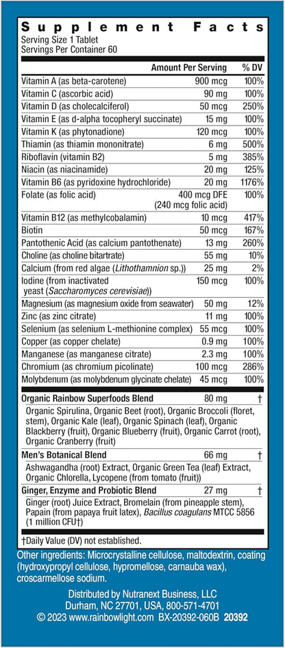 Rainbow Light Multivitamin for Men, Vitamin 60 Tablets