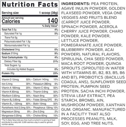 Vega Organic All-in-One Vegan Protein Powder, 12.2 oz