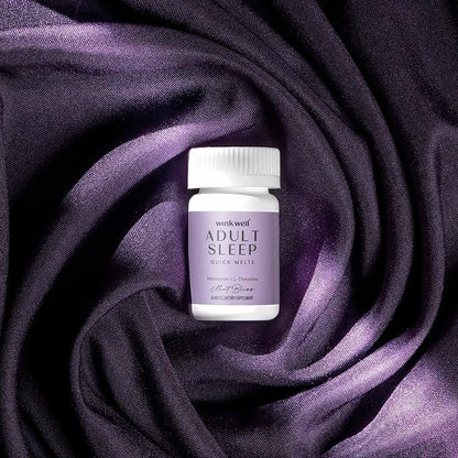 Wink Well 3 mg Melatonin Sugar Free Sleep Melts for Adults- Nighttime Natural Sleep Aid to Help Increase Sleep, Boost Immune System- Easy Dissolvable Sleep Supplement- 30 Tablets