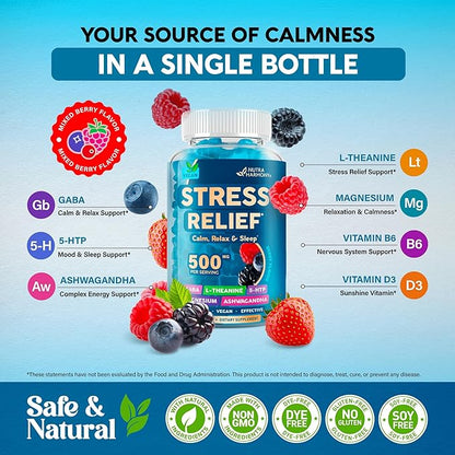 Stress Relief Supplement Gummies 500 mg 5-HTP | 60 Gummy