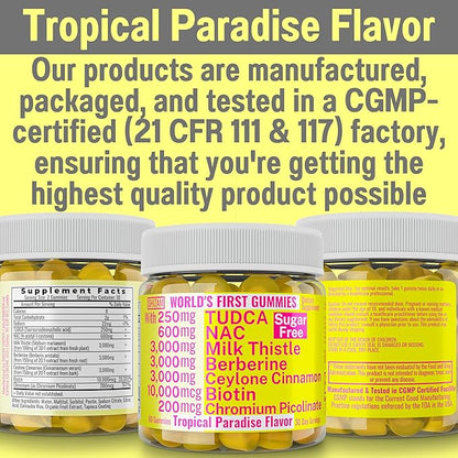 Sugarless Gummies with Chromium Picolinate TUDCA 600-mg