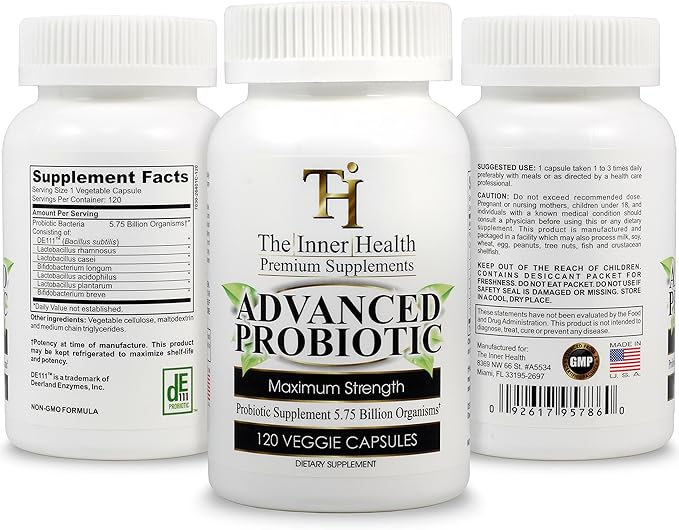 PROBIOTIC Supplement 5.75 Billion Organisms-Bacillus Subtilis L.Plantarum-120 Caps