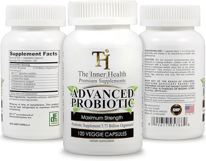 PROBIOTIC Supplement 5.75 Billion Organisms-Bacillus Subtilis L.Plantarum-120 Caps