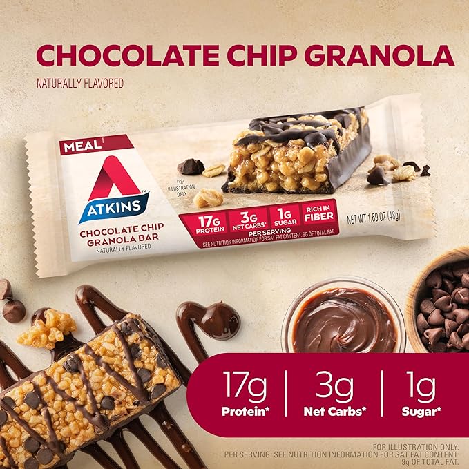 Atkins Chocolate Chip Granola Protein Meal 12 Count 5 Count
