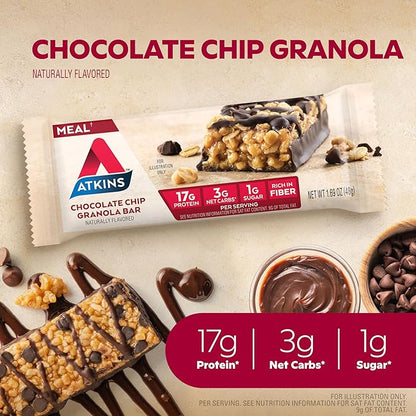 Atkins Chocolate Chip Granola Protein Meal 12 Count 5 Count