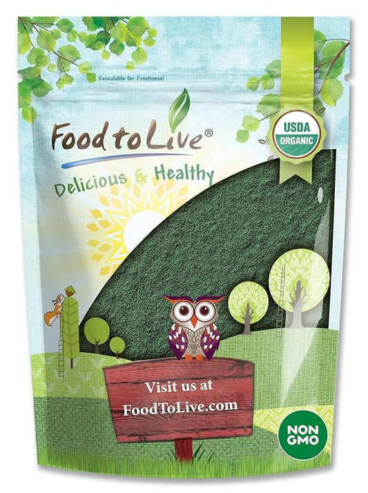 Food to Live Organic Spirulina Powder, 4 Pounds — Non-GMO, Kosher, Raw Blue-Green Algae, Vegan Superfood, Bulk, Non-Irradiated, Pure Vegan Green Protein, Rich in Vitamins & Minerals, Great for Drinks