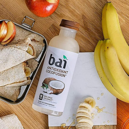 Bai Coconut Flavored Water, Molokai Coconut, Antioxidant Infused Drinks, 18 Fl. Oz. (Pack of 6)