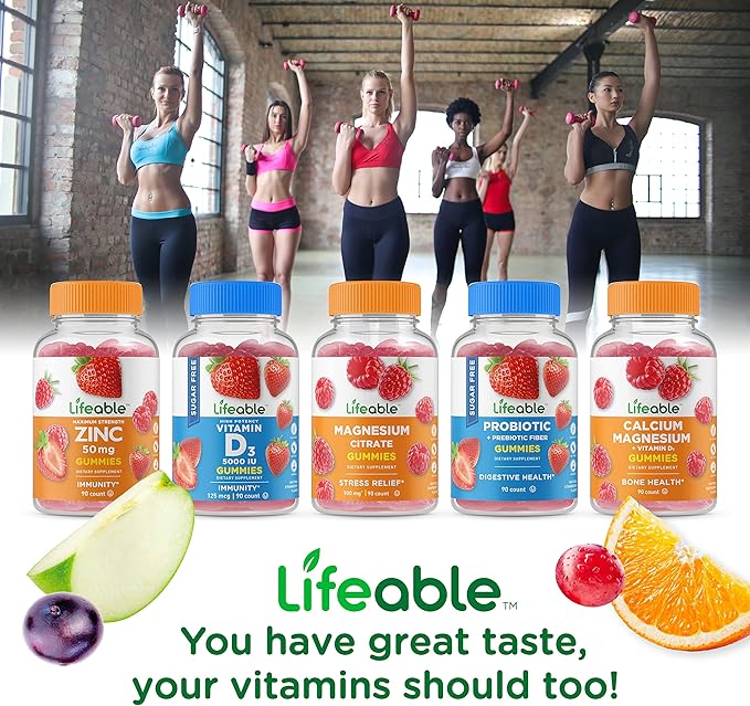 Lifeable Multivitamin for Women B6, Folate, B12, Biotin, 90 Gummies