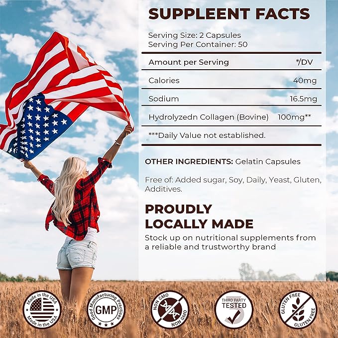 FabLab Bovine Collagen Type I Supplement 100 Capsules