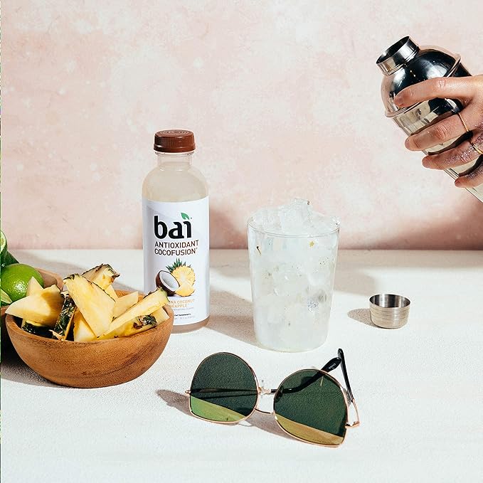 Bai Coconut Flavored Water Puna Coconut Pineapple, Antioxidant Infused, Coconut Pineapple Flavored Water Drink, 18 Fluid Ounce Bottles, 6 Count