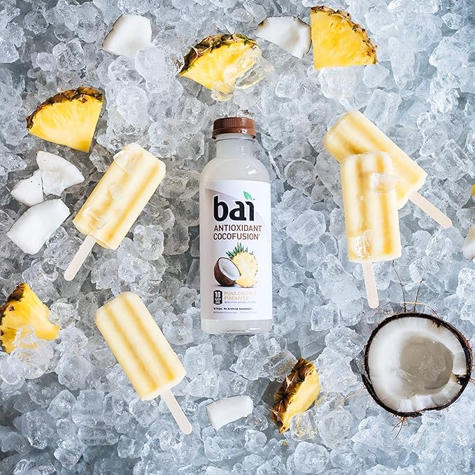 Bai Coconut Flavored Water Puna Coconut Pineapple, Antioxidant Infused, Coconut Pineapple Flavored Water Drink, 18 Fluid Ounce Bottles, 6 Count