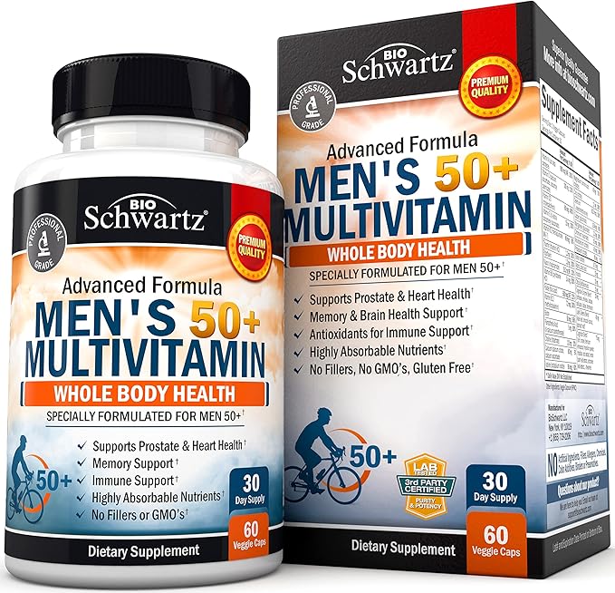 Once Daily Multivitamin for Men 50 D3, E 60 Count