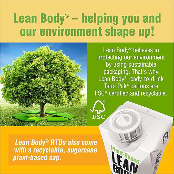Lean Body Ready-to-Drink, Plant-Based Vegan Chocolate 30g Protein, 12)