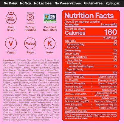 Happy Viking Strawberry Protein + Superfoods 20G Protein, 1 Canister (24 oz.)