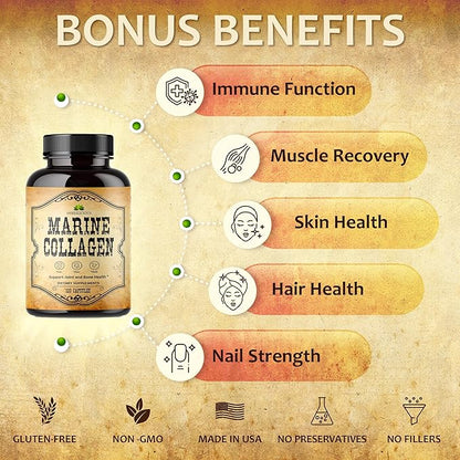Marine Collagen Capsules 120 Capsules, 30 Days