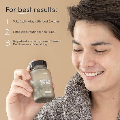Jupiter Daily Scalp Essential - Hair Loss Supplement For Women & Men - Hair Vitamins For Flaky, Itchy, Oily, Dry Scalp - All-Natural, Plant-Based Ingredients for Thicker, Fuller Hair | 60 Capsules