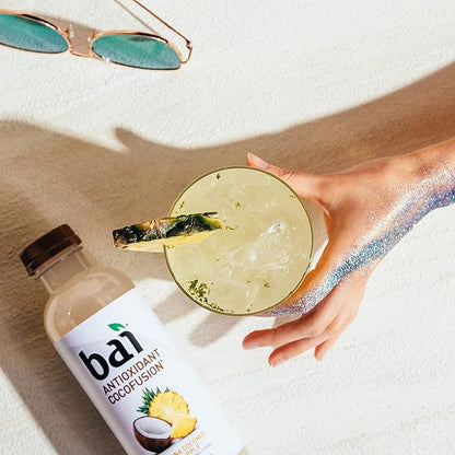 Bai Coconut Flavored Water Puna Coconut Pineapple, Antioxidant Infused, Coconut Pineapple Flavored Water Drink, 18 Fluid Ounce Bottles, 6 Count