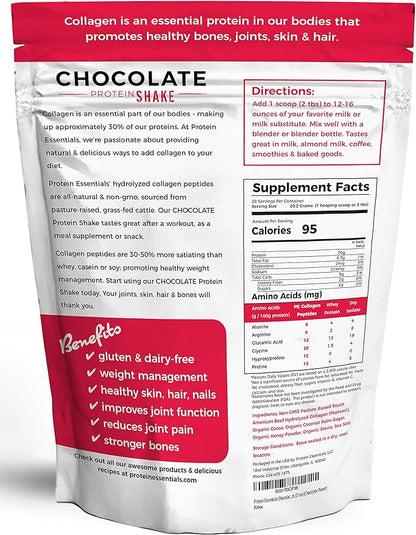 Collagen Peptides Powder (Chocolate), Grass-Fed, Paleo (21 oz)