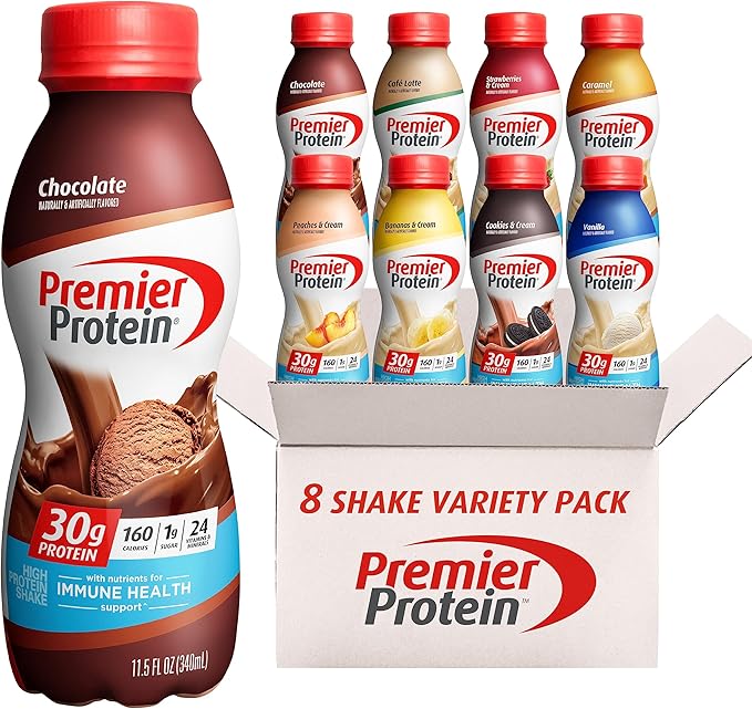 Premier Protein Shake MINIs Caramel 22g 120 Calorie 12 & 8 Flavor 30g Protein 24 Vitamins