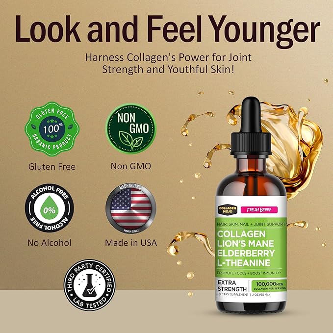 Collagen Mojo - Liquid Collagen 100,000mcg, 2 2 Oz