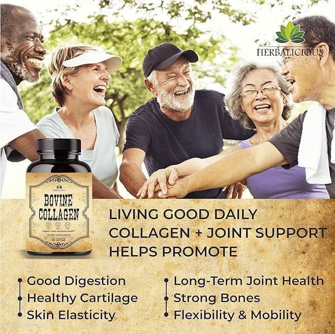 Bovine Collagen Supplements for Men and 100 Capsules