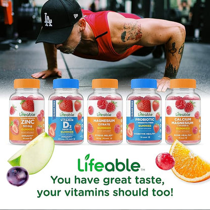 Lifeable Sugar Free Multivitamin for Men B1, B2, B2, Niacin, B5, B6, B6, Folate, B12, Biotin, 90 Gummies