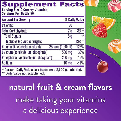 Vitafusion Chewable Calcium Gummy Vitamins 100 Count 60 Count